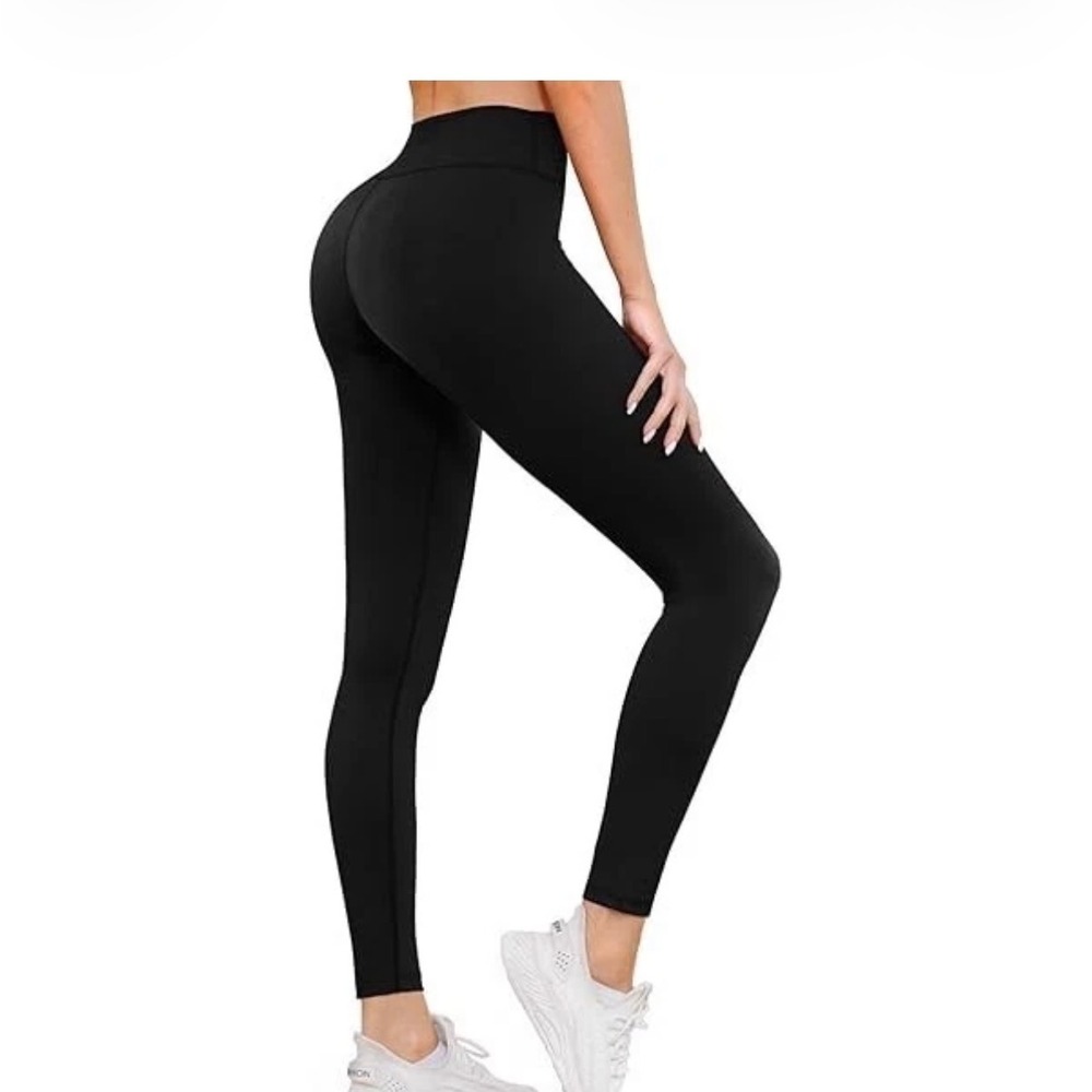 NEW Sympli Nu Yoke Leggings Size 8 Black High Rise Jersey Knit 27218 Yoga